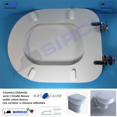 sedile CRISTALLO NUOVO bianco rallentato VARIANTI Dolomite Cristallo Nuovo  Sirco sas Arredo Bagno Biella Piemonte