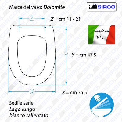 modello LAGO LUNGO SEDILI PER WC DOLOMITE Sedili per vasi DOLOMITE