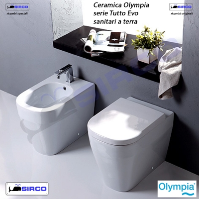 Sanitari bagno grigi sospesi senza brida Tutto Evo Olympia