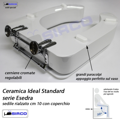 Copriwater Ideal Standard CONCA BLU MARINO Cerniera Cromo-Sedile-Asse Wc