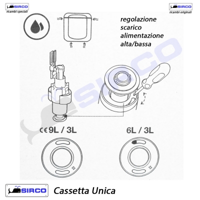 Cassetta UNICA CHAMPAGNE acqua ALTA dx/sx VARIANTI Cassetta UNICA Sirco sas  Arredo Bagno Biella Piemonte