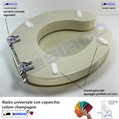 Rialzo 10 cm champagne c/coperchio VARIANTI Speciali Sirco sas Arredo Bagno  Biella Piemonte